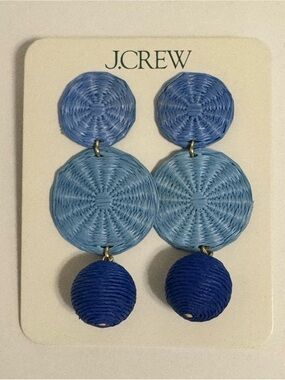 J. Crew Blue Gradient Woven Drop Earrings